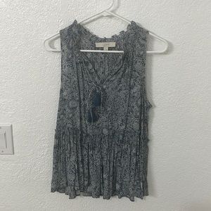 Loft peplum top with tassels